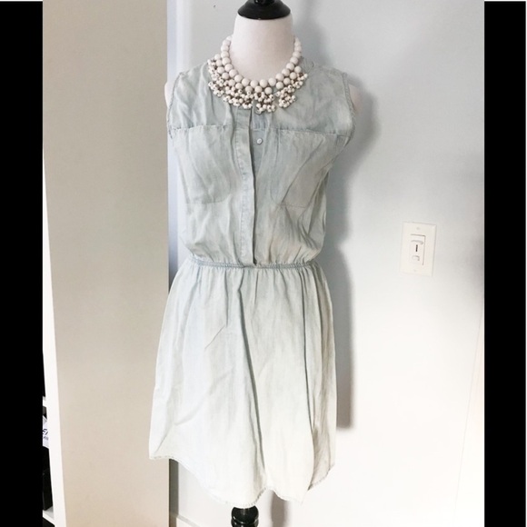 Sleeveless Chambray Dress Y2K - Picture 1 of 4